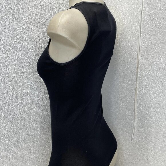 Oscalito Women’s Wool & Silk Tank Size XS Black — Geometric Knit V-Neck - Picture 3 of 7